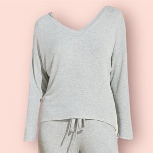 Eberjey Elon Rib Knit Sweater Heather Grey Size Small